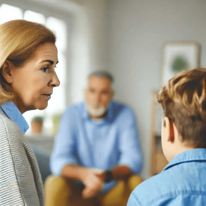 What You Need to Know About the 51B Investigation Process in Massachusetts 4 A warm and inviting scene of a supportive conversation between an adult and a child in a home environment, symbolizing a safe space for important discussions